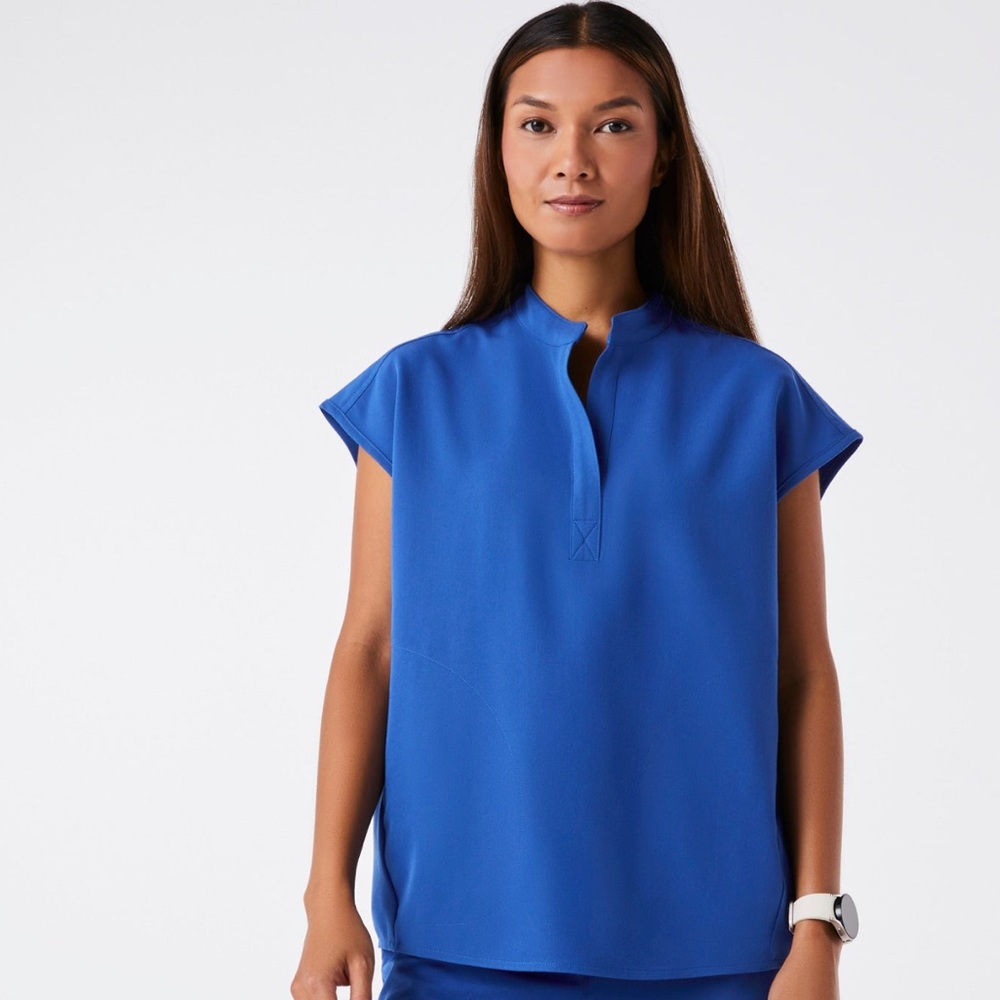 FIGS Rafaela Oversized Scrub Top in Winning Blue